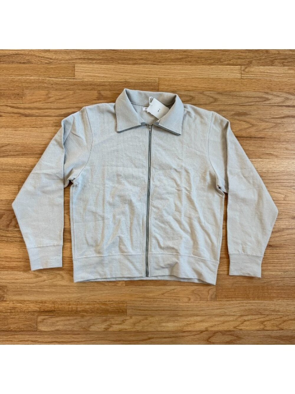 Lady White Co. SS24 Textured Slubby Full Zip Fog Grey Large